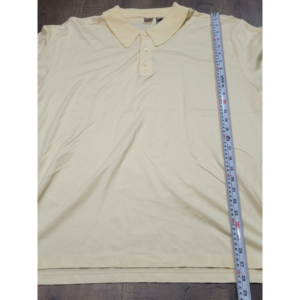 Saks Fifth Avenue Mens XL Polo Shirt Pale Yellow 100% Cotton Made in Japan